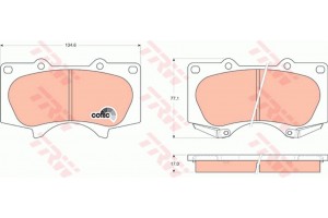 Trw Σετ τακάκια, Δισκόφρενα - GDB3364