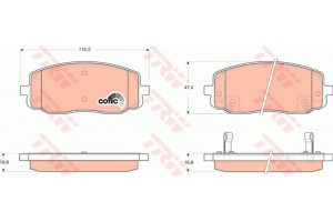 Trw Σετ τακάκια, Δισκόφρενα - GDB3369