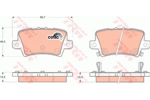Trw Σετ τακάκια, Δισκόφρενα - GDB3408