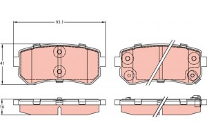 Trw Σετ τακάκια, Δισκόφρενα - GDB3421