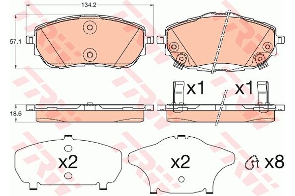 Trw Σετ τακάκια, Δισκόφρενα - GDB3598