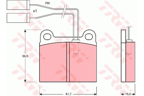 Trw Σετ τακάκια, Δισκόφρενα - GDB362