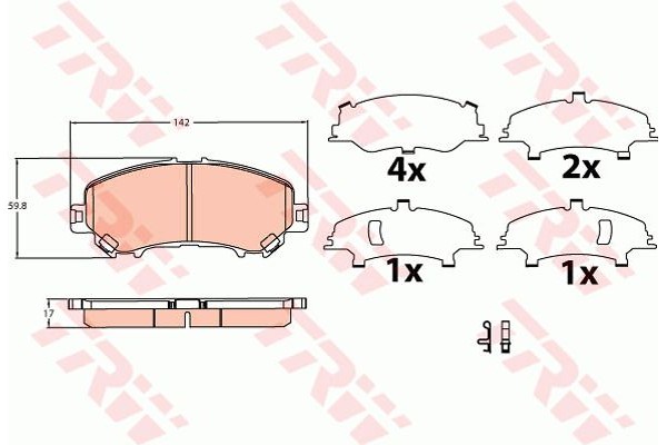 Trw Σετ τακάκια, Δισκόφρενα - GDB3622