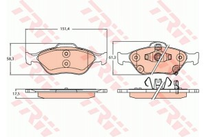 Trw Σετ τακάκια, Δισκόφρενα - GDB3625