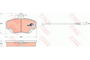 Trw Σετ τακάκια, Δισκόφρενα - GDB400