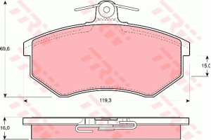 Trw Σετ τακάκια, Δισκόφρενα - GDB430