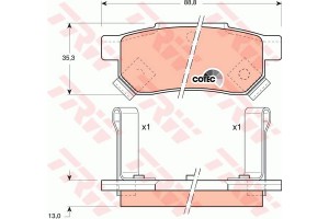 Trw Σετ τακάκια, Δισκόφρενα - GDB499