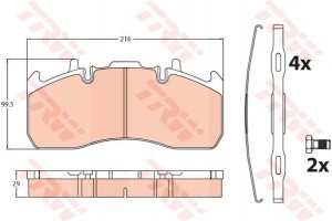 Trw Σετ τακάκια, Δισκόφρενα - GDB5102