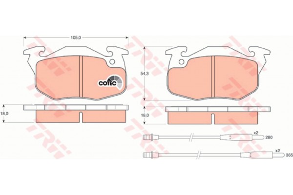 Trw Σετ τακάκια, Δισκόφρενα - GDB1033