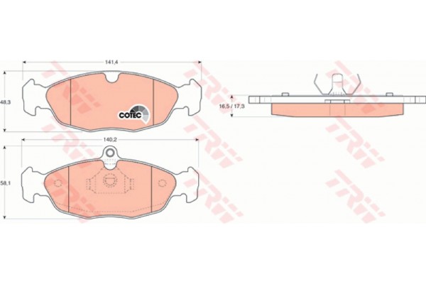 Trw Σετ τακάκια, Δισκόφρενα - GDB1040 Trw Σετ τακάκια, Δισκόφρενα - GDB1040