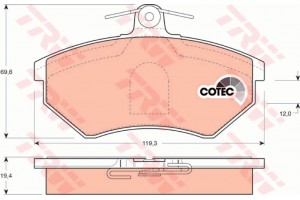 Trw Σετ τακάκια, Δισκόφρενα - GDB1044