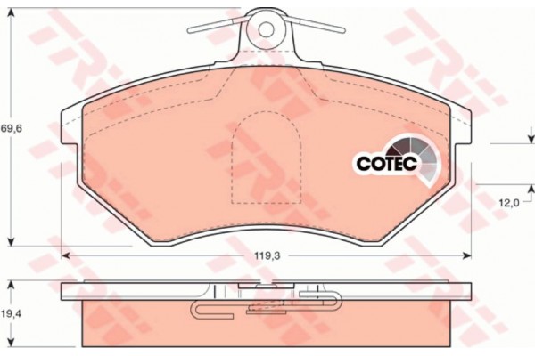 Trw Σετ τακάκια, Δισκόφρενα - GDB1044