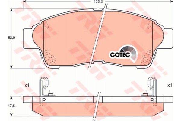 Trw Σετ τακάκια, Δισκόφρενα - GDB1143 Trw Σετ τακάκια, Δισκόφρενα - GDB1143