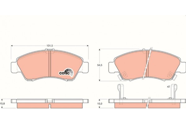 Trw Σετ τακάκια, Δισκόφρενα - GDB1164
