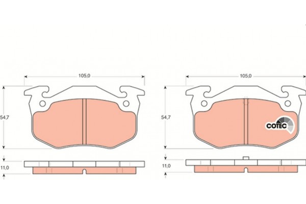 Trw Σετ τακάκια, Δισκόφρενα - GDB1305