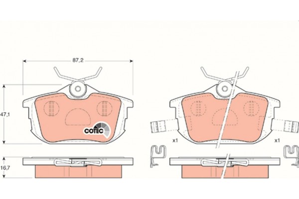 Trw Σετ τακάκια, Δισκόφρενα - GDB1314
