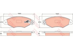 Trw Σετ τακάκια, Δισκόφρενα - GDB1321