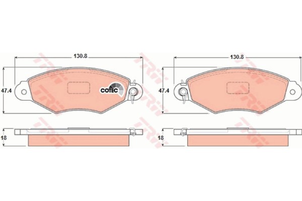 Trw Σετ τακάκια, Δισκόφρενα - GDB1321