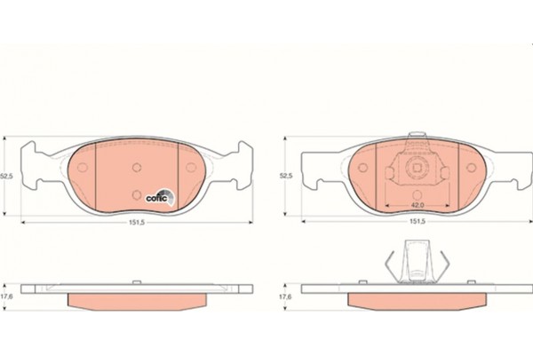 Trw Σετ τακάκια, Δισκόφρενα - GDB1339