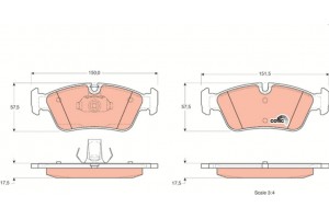 Trw Σετ τακάκια, Δισκόφρενα - GDB1348