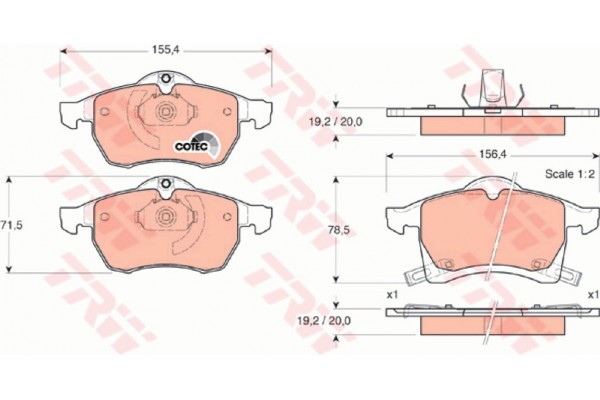 Trw Σετ τακάκια, Δισκόφρενα - GDB1350 Trw Σετ τακάκια, Δισκόφρενα - GDB1350