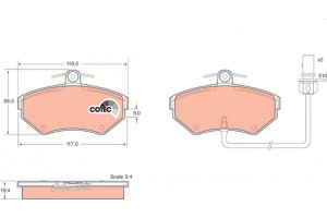 Trw Σετ τακάκια, Δισκόφρενα - GDB1366