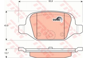 Trw Σετ τακάκια, Δισκόφρενα - GDB1384