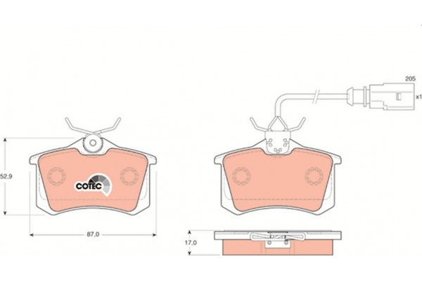 Trw Σετ τακάκια, Δισκόφρενα - GDB1415