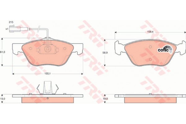 Trw Σετ τακάκια, Δισκόφρενα - GDB1445 Trw Σετ τακάκια, Δισκόφρενα - GDB1445