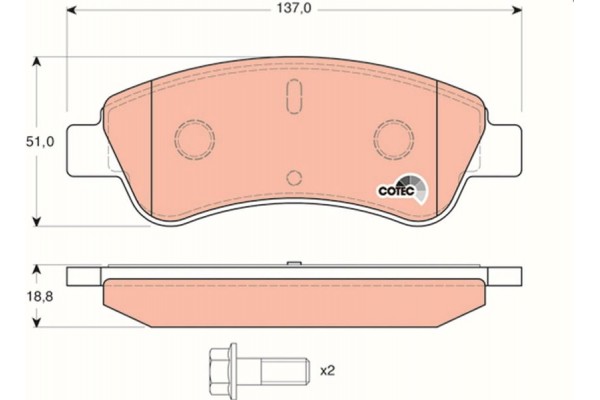 Trw Σετ τακάκια, Δισκόφρενα - GDB1463 Trw Σετ τακάκια, Δισκόφρενα - GDB1463