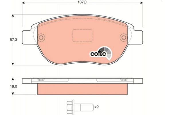Trw Σετ τακάκια, Δισκόφρενα - GDB1464