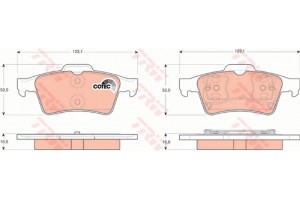 Trw Σετ τακάκια, Δισκόφρενα - GDB1469