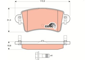Trw Σετ τακάκια, Δισκόφρενα - GDB1470