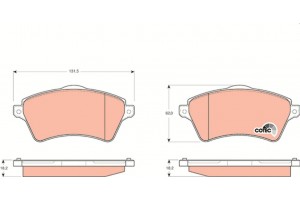 Trw Σετ τακάκια, Δισκόφρενα - GDB1473