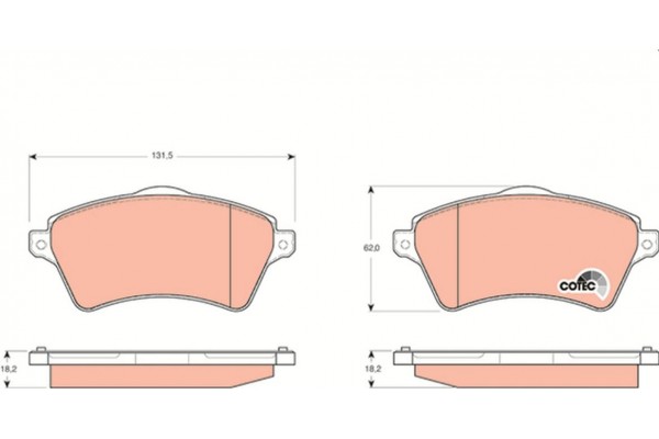Trw Σετ τακάκια, Δισκόφρενα - GDB1473 Trw Σετ τακάκια, Δισκόφρενα - GDB1473