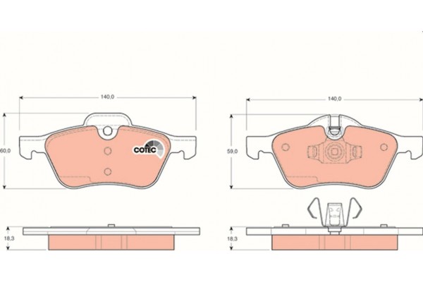 Trw Σετ τακάκια, Δισκόφρενα - GDB1476