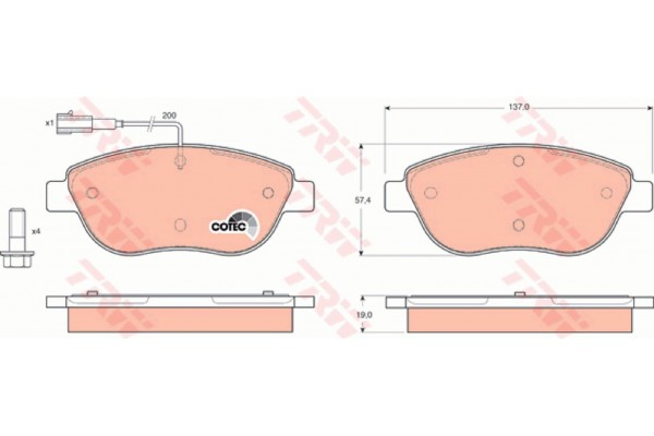Trw Σετ τακάκια, Δισκόφρενα - GDB1483