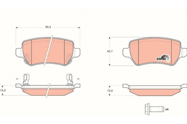 Trw Σετ τακάκια, Δισκόφρενα - GDB1515