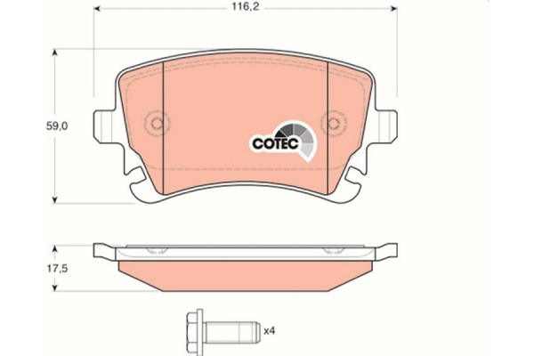 Trw Σετ τακάκια, Δισκόφρενα - GDB1516