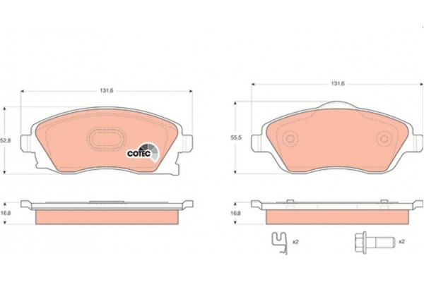 Trw Σετ τακάκια, Δισκόφρενα - GDB1570