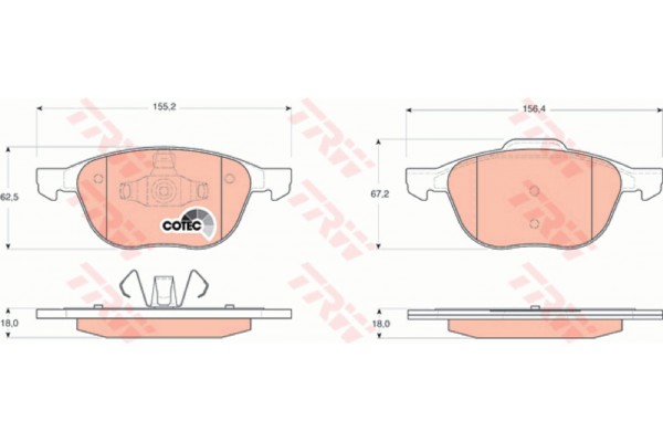 Trw Σετ τακάκια, Δισκόφρενα - GDB1583
