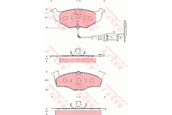 Trw Σετ τακάκια, Δισκόφρενα - GDB1586