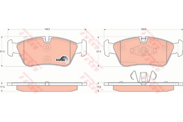 Trw Σετ τακάκια, Δισκόφρενα - GDB1625 Trw Σετ τακάκια, Δισκόφρενα - GDB1625