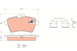 Trw Σετ τακάκια, Δισκόφρενα - GDB1629