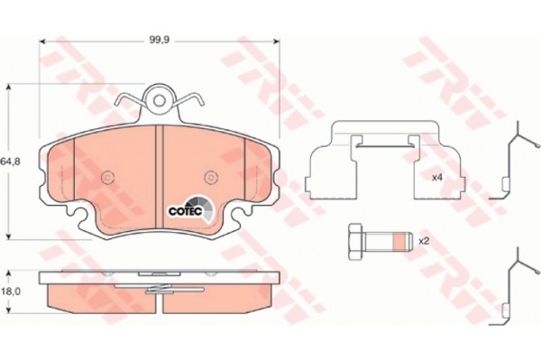 Trw Σετ τακάκια, Δισκόφρενα - GDB1634