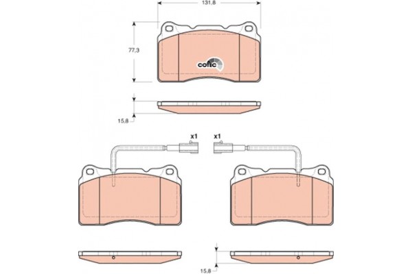 Trw Σετ τακάκια, Δισκόφρενα - GDB1648