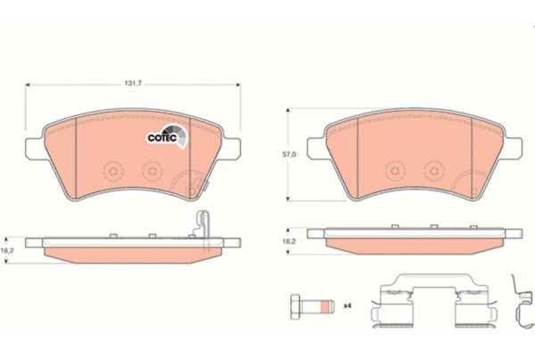 Trw Σετ τακάκια, Δισκόφρενα - GDB1673 Trw Σετ τακάκια, Δισκόφρενα - GDB1673