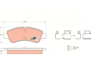 Trw Σετ τακάκια, Δισκόφρενα - GDB1677