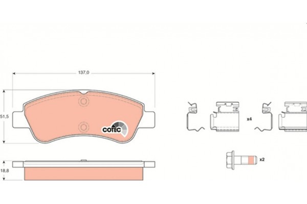 Trw Σετ τακάκια, Δισκόφρενα - GDB1677