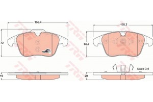Trw Σετ τακάκια, Δισκόφρενα - GDB1683